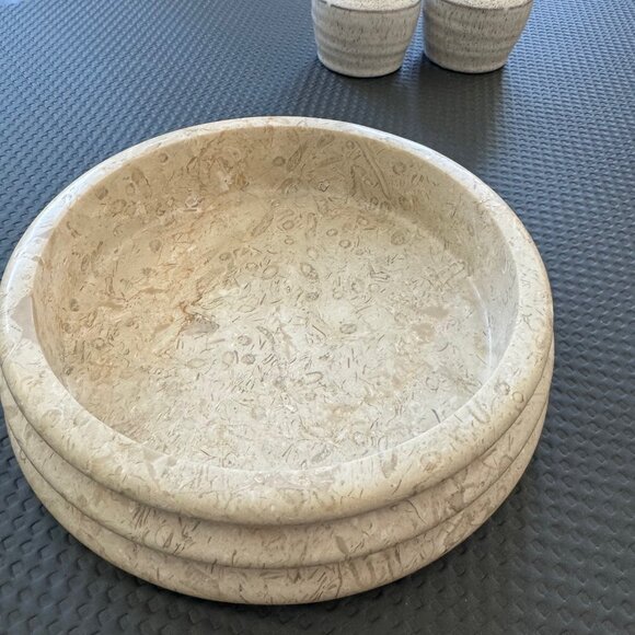 Threshold™ Studio McGee Beige Marble Tray with Matching Mini Bud Vases – Elegan - Picture 7 of 10